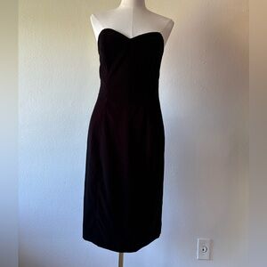 Vintage 80’s Black Velvet Strapless Dress